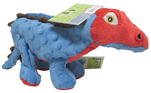 Product Cover goDog Dinos Spike With Chew Guard Technology Tough Plush Dog Toy, Blue, Large