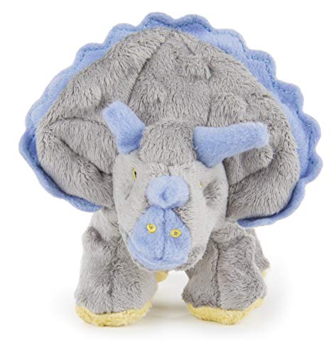 Product Cover goDog Dinos Triceratops With Chew Guard Technology Tough Plush Dog Toy, Grey, Small