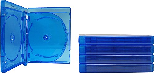 Product Cover (5) Empty 21mm Thick SIX DISC CAPACITY Blue Replacement Boxes / Cases for Blu-Ray DVD Movies - Holds 6 Discs #BR6R21BL