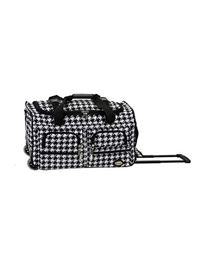 Product Cover Rockland Luggage Rolling 22 Inch Duffle Bag, Kensington Black/White, One Size