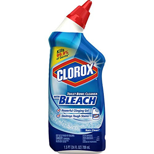 Product Cover Clorox Toilet Bowl Cleaner with Bleach, Rain Clean Scent - 24 Ounces Each (Pack of 12)