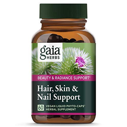 Product Cover Gaia Herbs Hair, Skin & Nail Support, Vegan Liquid Capsules, 60 Count - Growth Nutrients & Antioxidants to Support a Natural Glow