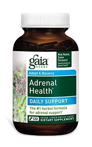 Product Cover Gaia Herbs Adrenal Health Daily Support, Stress Relief and Adrenal Fatigue Supplement, Holy Basil, Ashwagandha, Rhodiola Adrenal Complex, Vegan Liquid Capsules, 120 Count