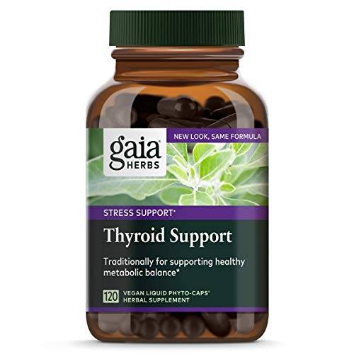 Product Cover Gaia Herbs, Thyroid Support, Ashwaganda, Bladderwrack, Coleus, Kelp, Schisandra, Vegan Liquid Phyto Capsules, 120 Count