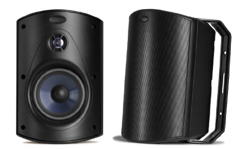 Product Cover Polk Audio Atrium 6 Outdoor Speakers with Bass Reflex Enclosure (Pair, Black) - All-Weather Durability | Broad Sound Coverage | Speed-Lock Mounting System