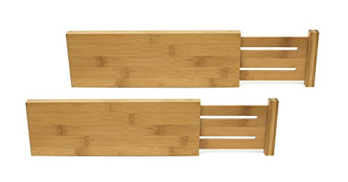 Product Cover Lipper International 8895 Bamboo Wood Custom Fit Adjustable Dresser Drawer Dividers, Set of 2