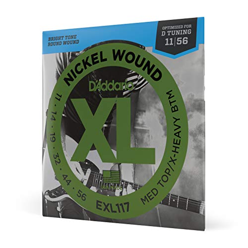 Product Cover D'Addario Nickel Wound Electric Guitar Strings, 1-Pack, Med. Top/X-Hvy. Bottom, 11-56