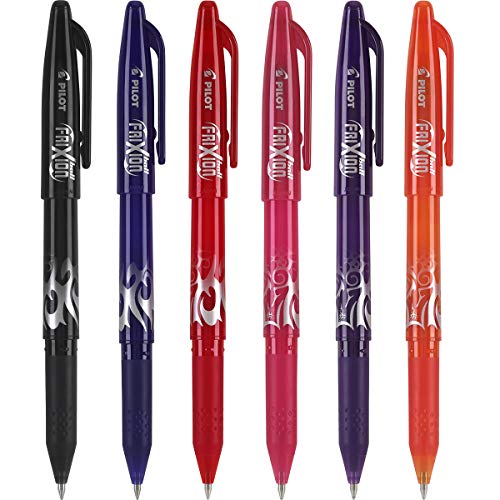 Product Cover PILOT FriXion Ball Erasable & Refillable Gel Ink Stick Pens, Fine Point, Assorted Color Inks, 6-Pack (31568)