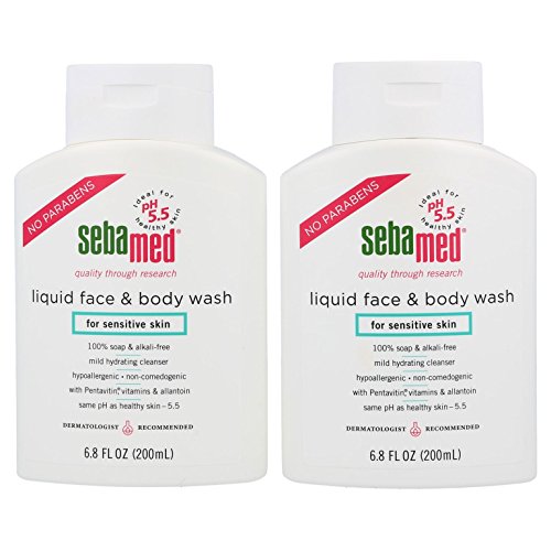 Product Cover Sebamed Liquid Face and Body Wash pH 5.5 Mild Dermatologist Recommended Hydrating Cleanser for Sensitive Skin 6.8 Fluid Ounces (200 Milliliters) Pack of 2