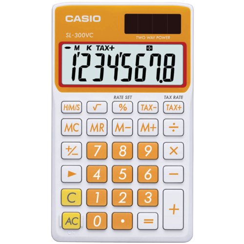 Product Cover Casio SL-300VC Standard Function Calculator, Orange