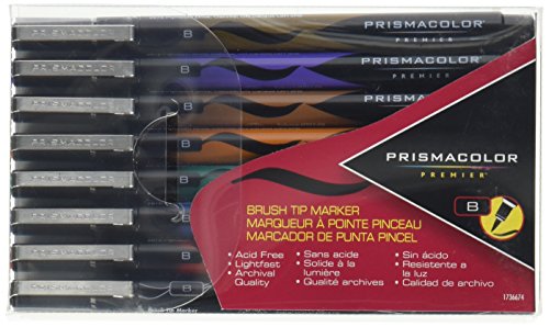 Product Cover Prismacolor 1736674 Premier Illustration Brush Tip Art Markers, Assorted Colors, 8-Count