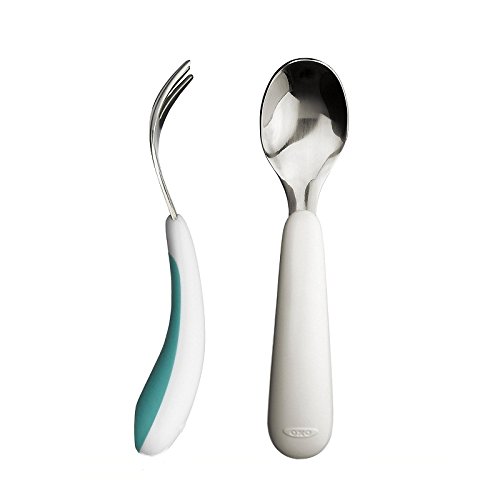 Product Cover OXO Tot Training Fork & Spoon Set- Aqua- New Colors Available!