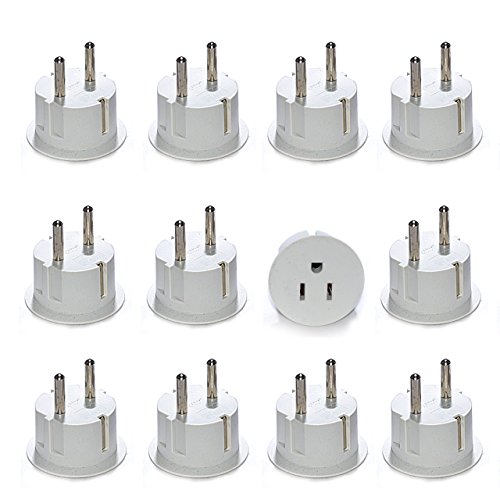 Product Cover OREI American USA To European Schuko Germany Plug Adapters CE Certified Heavy Duty - 12 Pack