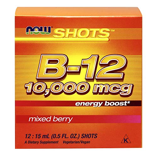 Product Cover NOW Foods B-12 10,000mcg Shots 0.5 ounce 12 Count Box Mixed Berry