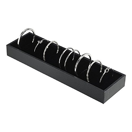 Product Cover Black Bangle Trays With 21 Slot Inserts For Jewelry Display by Regal Pak