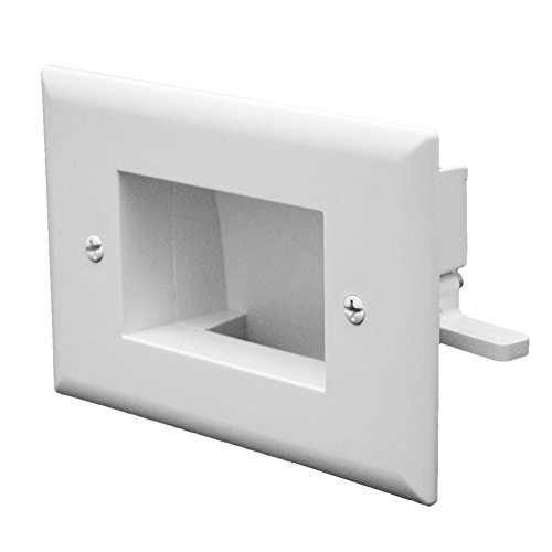 Product Cover DataComm Electronics 45-0009-WH Easy Mount Recessed Low Voltage Slim Fit Cable Plate - White