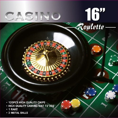 Product Cover DA VINCI 16-Inch Roulette Wheel Game Set with 120 11.5-Gram Chips, Full Size 3'x6' Felt Layout, and Rake