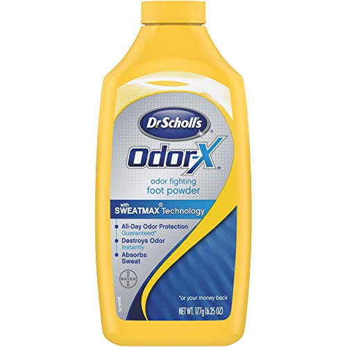 Product Cover Dr. Scholl's Odor-Fighting Odor-X Foot Powder, 6.25oz (Pack of 3) // All-Day Protection Against Odor and Sweaty Feet with SweatMAX Technology that Destroys Odors Instantly