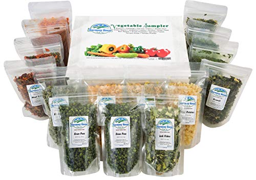 Product Cover Harmony House Dehydrated Vegetable Sampler - 15 Count Variety Pack, Resealable Zip Pouches, For Cooking, Camping, Emergency Supply and More