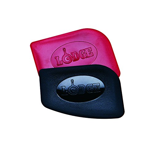 Product Cover Lodge Pan Scrapers. Handheld Polycarbonate Cast Iron Pan Cleaners. (2-Pack. Red/Black)