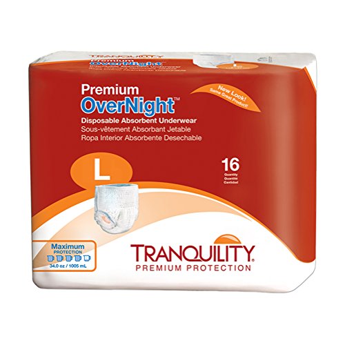 Product Cover Tranquility Premium Overnight Disposable Absorbent Underwear (Dau) - Lg - 64 Ct