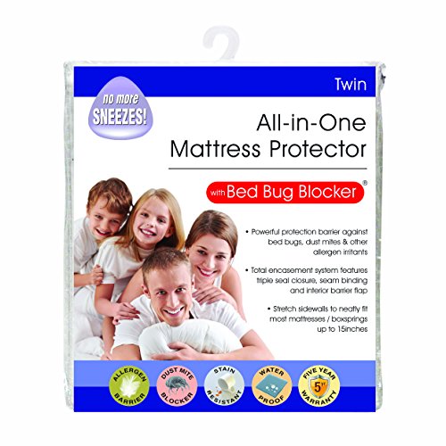 Product Cover Bed Bug Blocker Hypoallergenic All In One Breathable Twin Mattress Cover Encasement Protector Zippered Water Resistant Dust Mite Allergens Insects