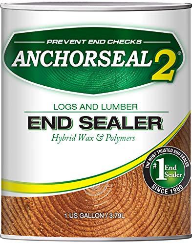 Product Cover ANCHORSEAL 2 Hybrid Log & Lumber end Grain Sealer - Water-Based Wax & Polymer Prevents up to 90% of end Checking (Drying Splits) on Cut Ends. Green Wood Sealer for Turning Blanks & Bowls. (1 Gallon)