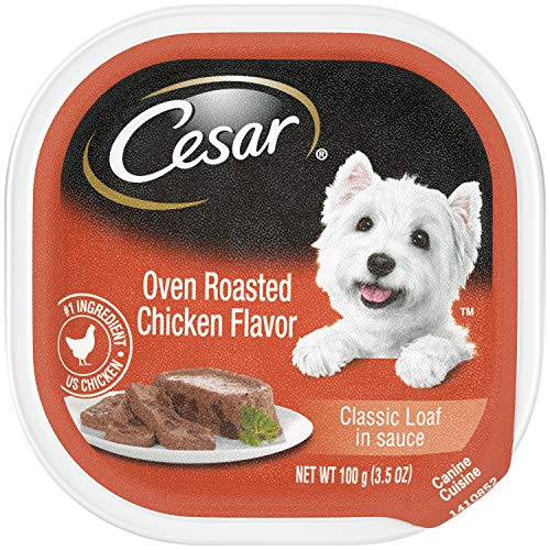Product Cover CESAR Soft Wet Dog Food Classic Loaf in Sauce Oven Roasted Chicken Flavor, (24) 3.5 oz. Easy Peel Trays