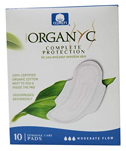 Product Cover ORGANYC Hypoallergenic 100% Organic Cotton Pads Day Wings, 10-count Boxes (Pack of 2)