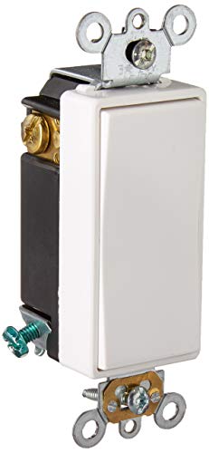 Product Cover Leviton 56081-2W 3-Amp 24-Volt Decora Plus Rocker Double-Throw Ctr-OFF Momentary Contact Single-Pole AC Quiet Switch, White