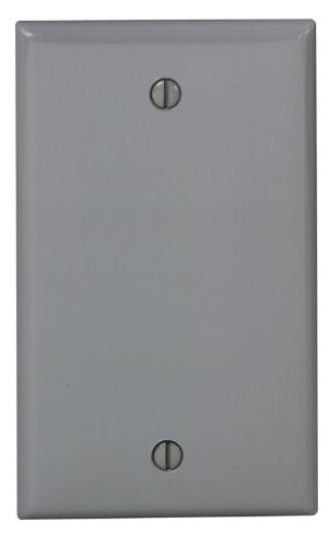Product Cover Leviton 80714-GY 1-Gang No Device Blank Wallplate, Standard Size, Thermoplastic Nylon, Box Mount, Gray