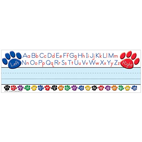 Product Cover Teacher Created Resources Paw Prints Left/Right Alphabet Name Plates (4040)