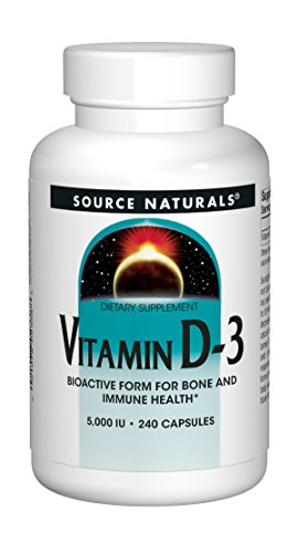 Product Cover Source Naturals Vitamin D-3 5000 iu Supports Bone & Immune Health - 240 Capsules