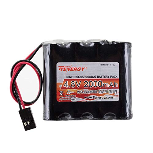 Product Cover Tenergy NiMH Receiver RX Battery with Hitec Connectors 4.8V 2000mAh High Capacity Rechargeable Battery Pack for RC Receivers, RC Aircrafts and More