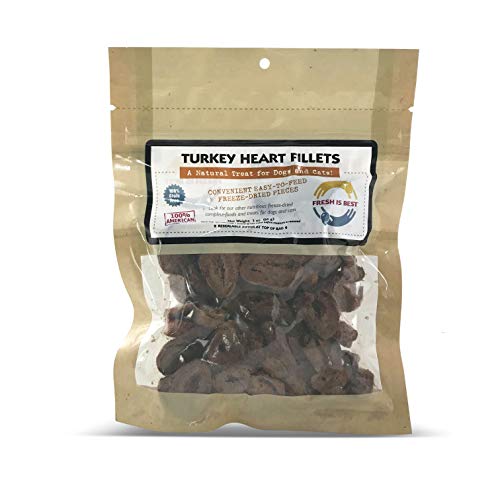 Product Cover Fresh Is Best Freeze Dried Turkey Heart Filets, Made in The USA, Single Ingredient Natural, Healthy Dog & Cat Treats (Turkey Heart Filets)