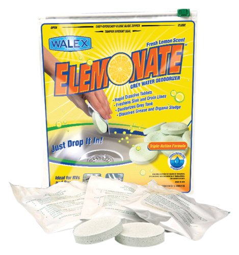 Product Cover Walex TOI-61776 Elemonate Grey Water Deodorizer Drop-Ins, Fresh Lemon Scent (Pack of 5)