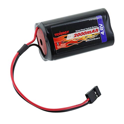 Product Cover Tenergy NiMH Receiver RX Battery with Hitec Connectors 4.8V 2000mAh High Capacity Futaba Battery Pack, Square Rechargeable Battery Pack for RC Receivers, Airplanes, and More