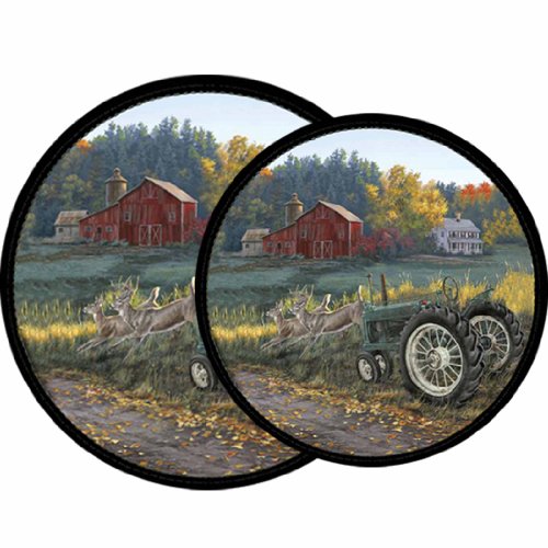 Product Cover Reston Lloyd Electric Stove Burner Covers, Set of 4, Morning Run All-Over Pattern