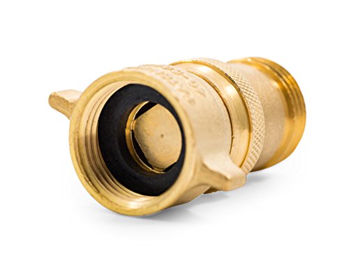 Product Cover Camco RV Brass Inline Water Pressure Regulator- Helps Protect RV Plumbing and Hoses from High-Pressure City Water, Lead Free (40055)