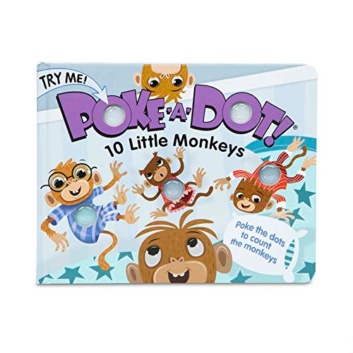 Product Cover Melissa & Doug Children's Book - Poke-a-Dot: 10 Little Monkeys (Board Book with Buttons to Pop, Great Gift for Girls and Boys - Best for 3, 4, 5 Year Olds and Up)