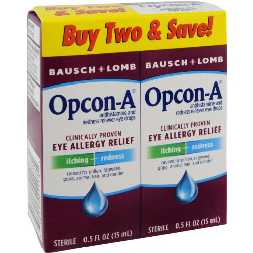 Product Cover Bausch & Lomb Opcon-A Eye Drops, 0.5 Ounce (Pack of 2), Package may vary