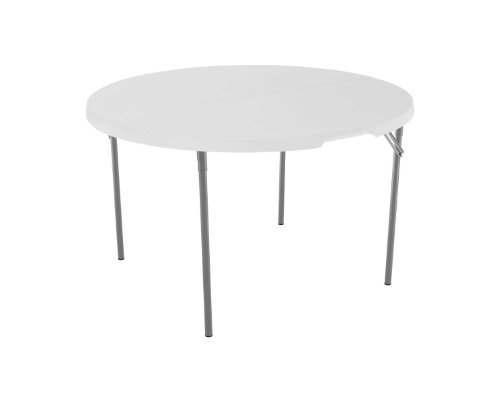Product Cover Lifetime 280064 Light Commercial Fold-in-Half Round Table, 4 Feet, White