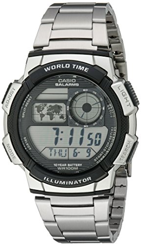 Product Cover Casio Men's AE1000WD-1AVCF Silver-Tone Digital Watch