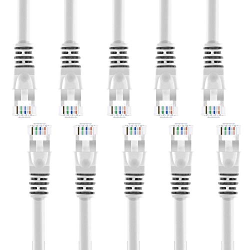 Product Cover GearIT 10 Pack, Cat 6 Ethernet Cable Cat6 Snagless Patch 5 Feet - Computer LAN Network Cord, White - Compatible with 10 Port Switch POE 10port Gigabit