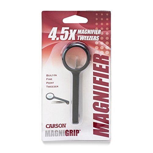 Product Cover Carson MagniGrip 4.5x Magnifier with Attached Precision Tweezers (MG-55)