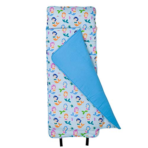Product Cover Wildkin Nap Mat with Pillow for Toddler Boys and Girls, Perfect Size for Daycare and Preschool, Designed to Fit on a Standard Cot, Patterns Coordinate with Our Lunch Boxes and Backpacks, Mermaids