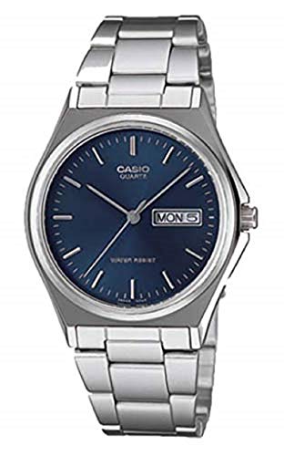 Product Cover Casio Men's MTP1240D-2A Silver Stainless-Steel Quartz Watch with Blue Dial