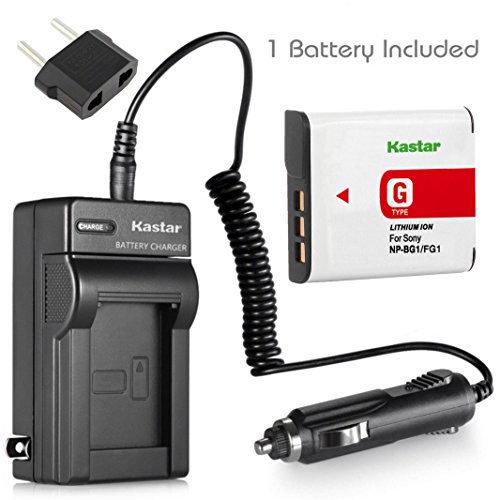 Product Cover Kastar 1 Pack Battery and Charger for Sony NP-BG1 NP-FG1 and Sony CyberShot DSC-W30 DSC-W300 DSC-W35 DSC-W40 DSC-W50 DSC-W55 DSC-W70 DSC-W80 Digital Cameras
