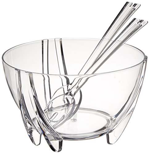 Product Cover Prodyne SB-3-C Acrylic Salad Bowl with Servers, Clear