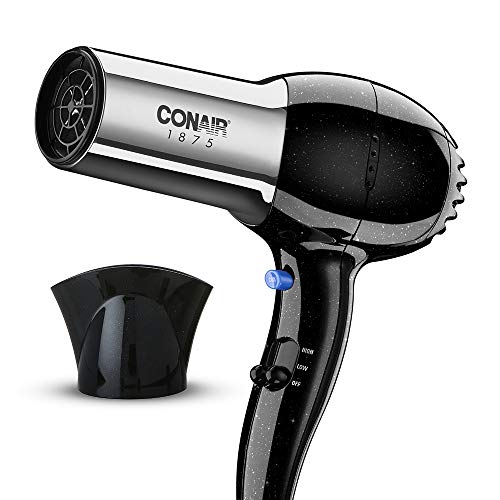 Product Cover Conair 1875 Watt Full Size Pro Hair Dryer with Ionic Conditioning, Black/Chrome